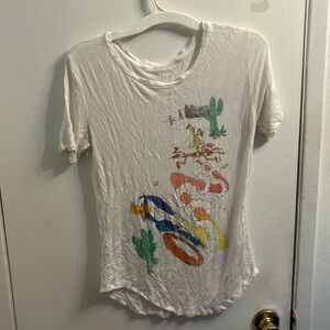 Wiley E. Coyote Roadrunner Looney Tunes White Small Washed Out T-Shirt